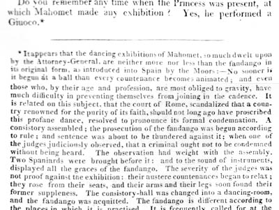 A footnote on the fandango