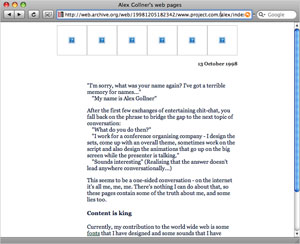 My home page from 10 years ago stored at archive.org