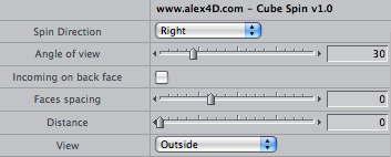 Cube Spin - Spin controls