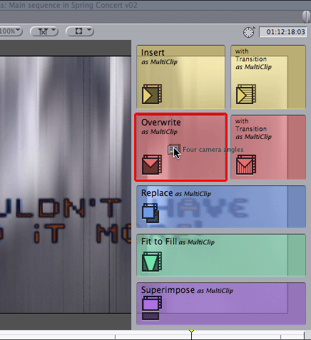 Dragging a sequence to the canvas as a multiclip