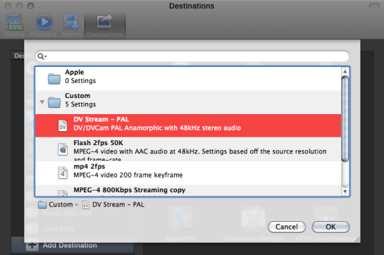 choose setting you want